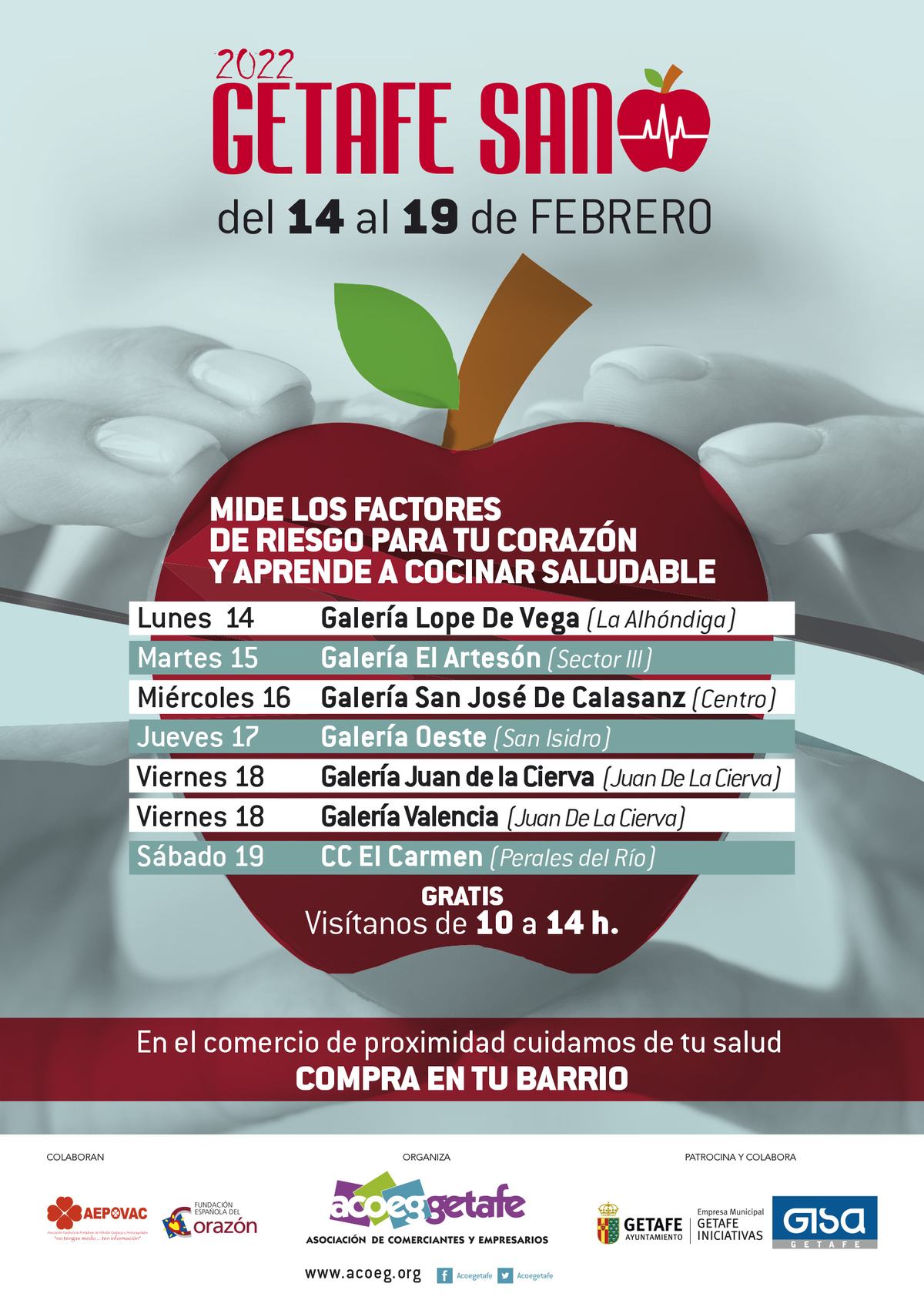 FECHAS Y LUGARES STANDS GETAFE SANO 2022